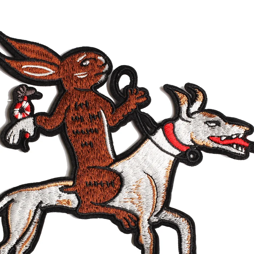 Вышитая нашивка для одежды с рисунком розы кролика собаки | Дом и сад