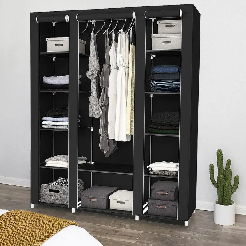 

172*43*134cm Non-woven Wardrobe Bedroom Cloth Wardrobe Portable Folding Light Clothing Storage Cabinet Dustproof Closet HWC