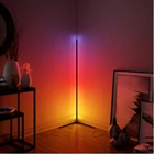 Светодиодная угловая напольная лампа RGB, современный простой красочный светильник для спальни, атмосферный декор для клуба и дома, комнатные стоячие осветительные приборы
