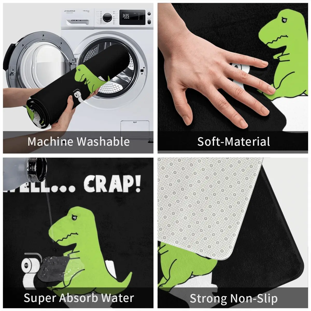 Well Crap T-Rex Struggle Doormat Rug carpet Mat Footpad Bath mat Polyester Anti-slip Entrance Kitchen Bedroom Washable removal |