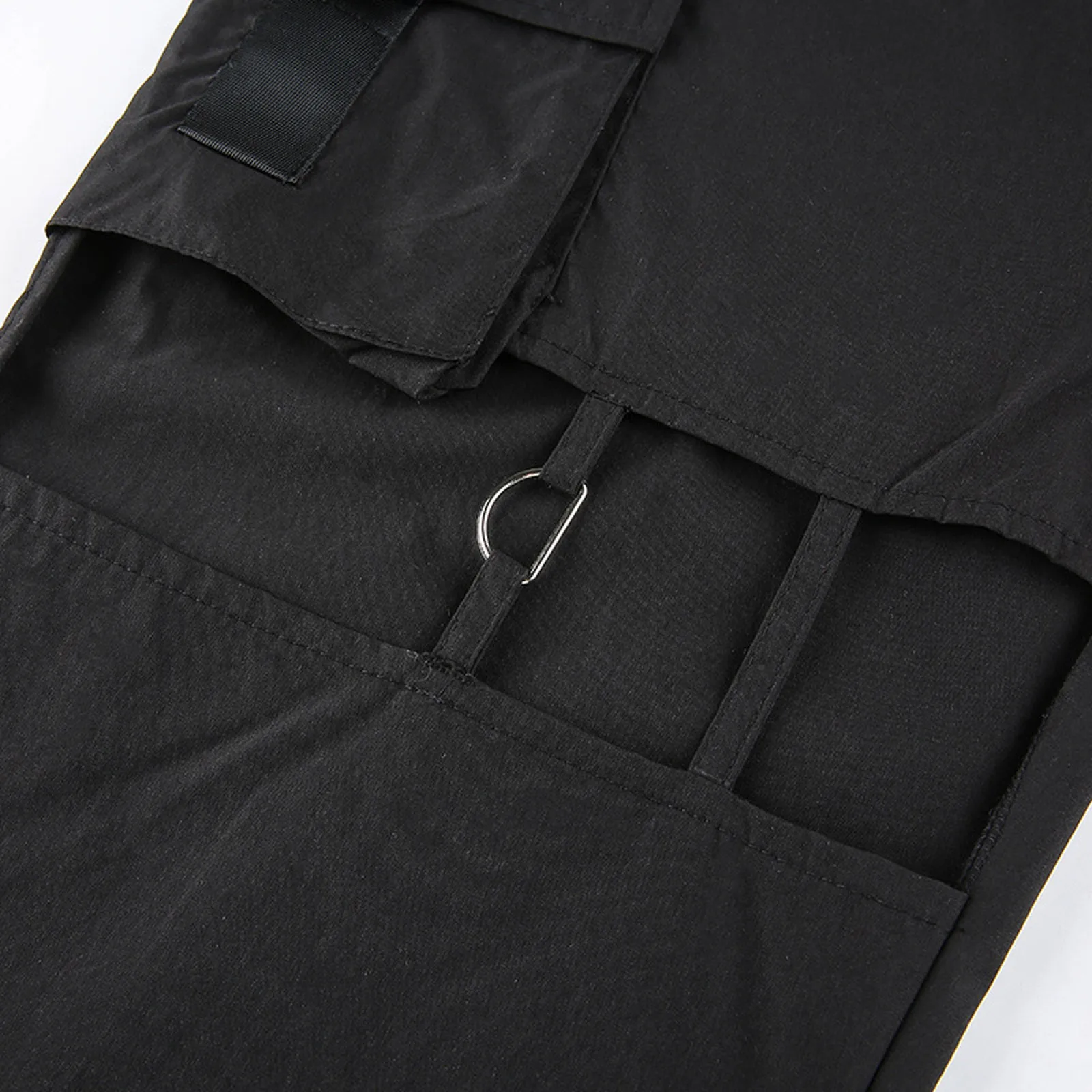 

Women Pants Ladies Hollow Punk Workwear Belt Buckle High Waist Zipper Casual Pants Fashion Casual Pants