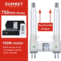 0 750mm adjustable stroke linear actuator kit set dc 12v 24v motor 433mhz smart rf remote hall controller kit 8000n 6000n 3000n