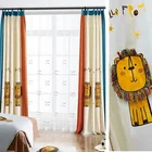 Современная занавеска в европейском стиле с милым голубым мультяшным трехмерным львом для мальчика Детская комната занавеска для гостиной столовой спальня