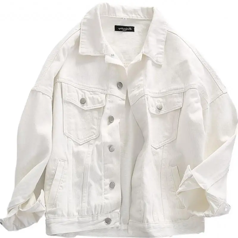 

Women Jackets 2021 New Spring outwear denim coat Solid turn down collar cotton jacket for female