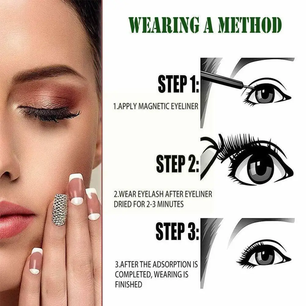 

Mixed 10 Pairs Of Magnet False Eyelashes 3d Simulation Glue-free Set Magnetic Eyelashes Eyelashes Magnet A3D2