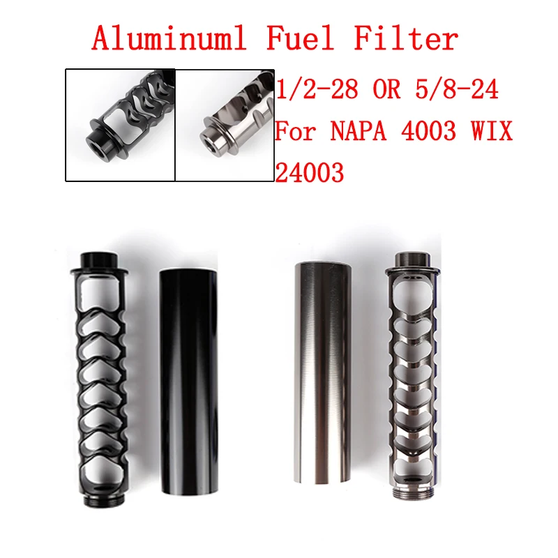 10 Inch Car Fuel Filter Spiral Increase 1/2-28 5/8-24 Single Core Black Titanium Tube For NaPa 4003 WIX 24003 | Автомобили и