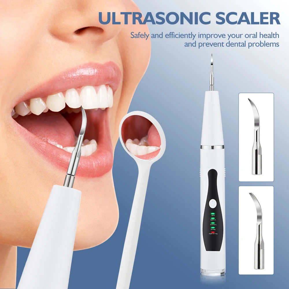

Electric Ultrasonic Dental Scaler Tooth Calculus Tool Sonic Remover Stains Tartar Plaque Whitening Oral Cleaner Machine