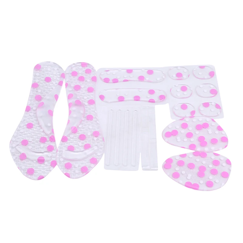 

6Pcs New Transparent Pink 6-piece Silicone Foot Care Liner Set Silicone Stickers Transparent non-slip Feet Insoles