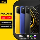 Смартфон глобальная версия POCO M3, 4 Гб 64 Гб128 ГБ, Восьмиядерный процессор Snapdragon 662, экран 6,53 дюйма, Аккумулятор 6000 мАч, камера 48 МП