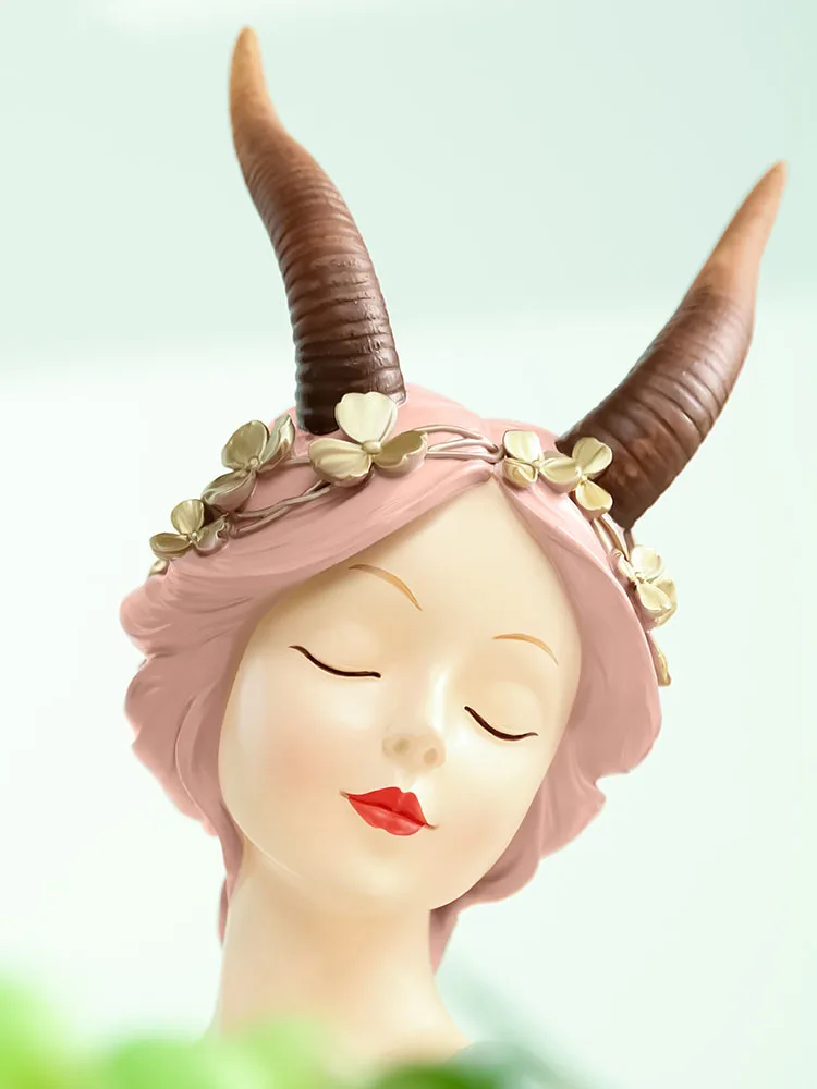 

Flower Fairy Sculpture Lovely Cat Ear Girl Statue Painted Figurines Resin Figurines Crafts Decoration Home Tabletop Ornaments