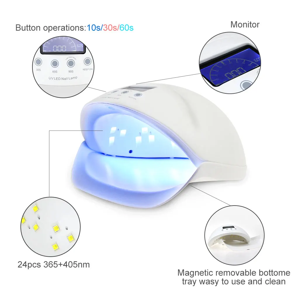 Сушилка для ногтей NOQ 50 Вт светодиодная УФ-лампа маникюра и сушки всех типов