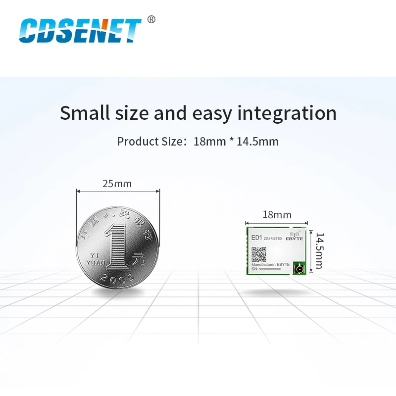 NRF24L01P 2 4 ГГц 27 дБм радиочастотный модуль дальнего действия GFSK SPI CDSENET E01-2G4M27SX IPEX