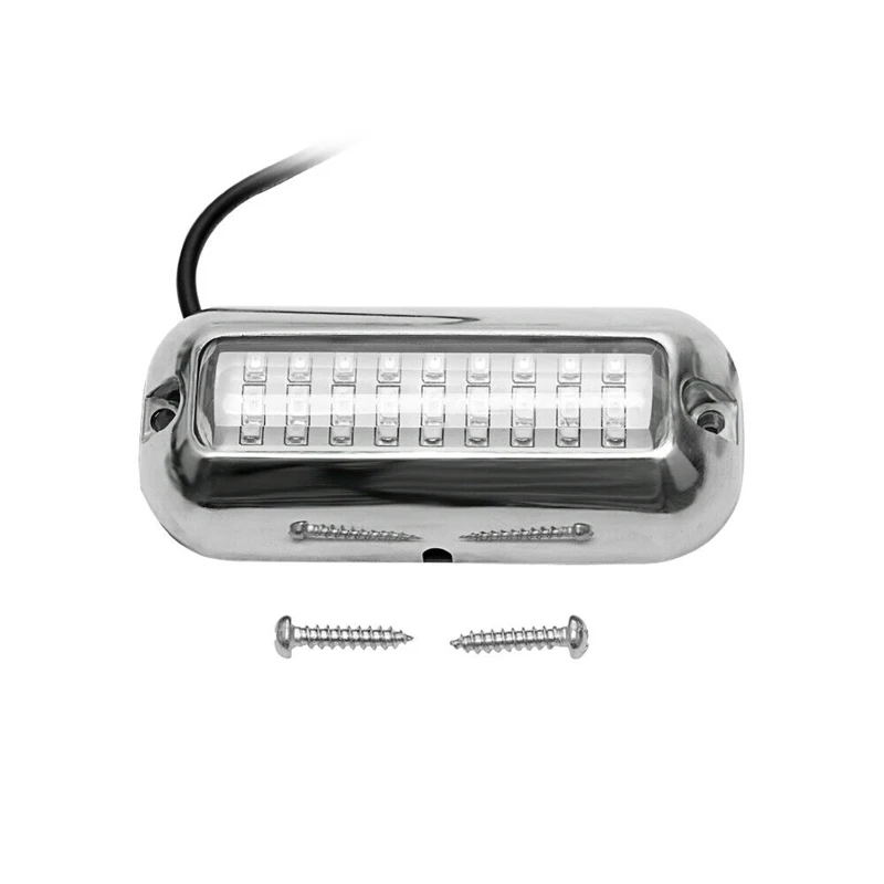

2PCS Universal 3.5 Inch 316SS Cover 27 LED Underwater Pontoon Boat Transom Fishing Light (Red)