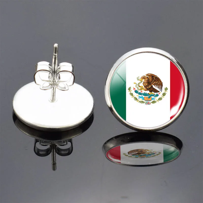 Модные женские посеребренные серьги с национальным флагом канадские