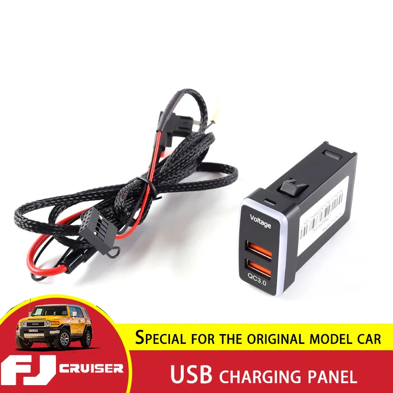 

For Toyota FJ Cruiser Car Charging Panel Modification QC 3.0 Fast Charge FJ Cruiser USB Charger Panel Interior Accessories