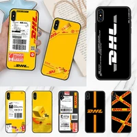 dhl express cool phone case cover hull for iphone 5 5s se 2 6 6s 7 8 12 mini plus x xs xr 11 pro max black 3d waterproof