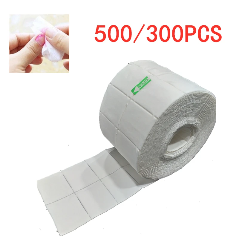 500/300 шт хлопковые салфетки для ногтей гель лак снятия лака без ворса бумажный