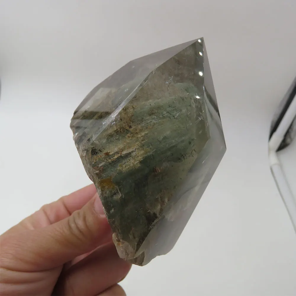 315g 100% Natural AAA Phantom Quartz Crystal Single Terminated Wand Point six prism Reiki Healing Mineral Specimen Stone | Дом и сад