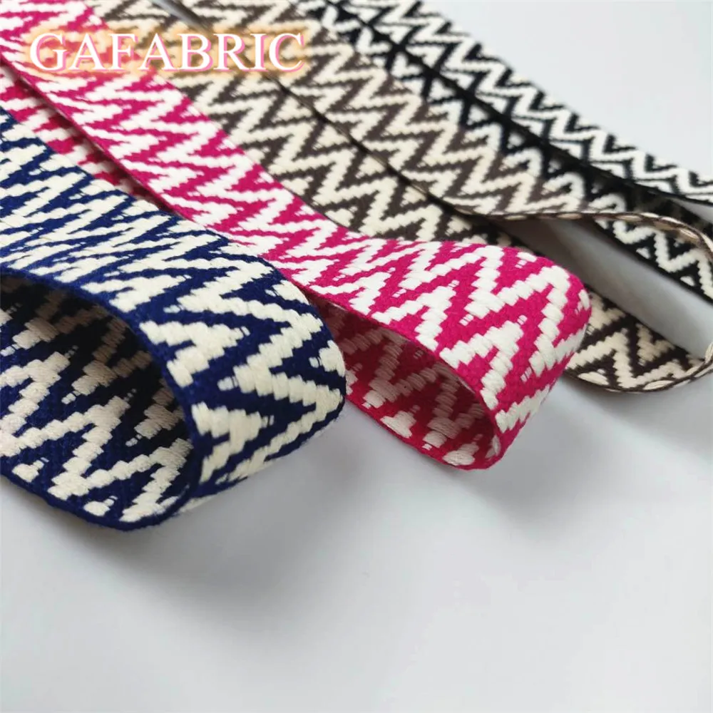 Хлопчатобумажная тесьма шириной 4 см этническая жаккардовая в стиле ретро тканая