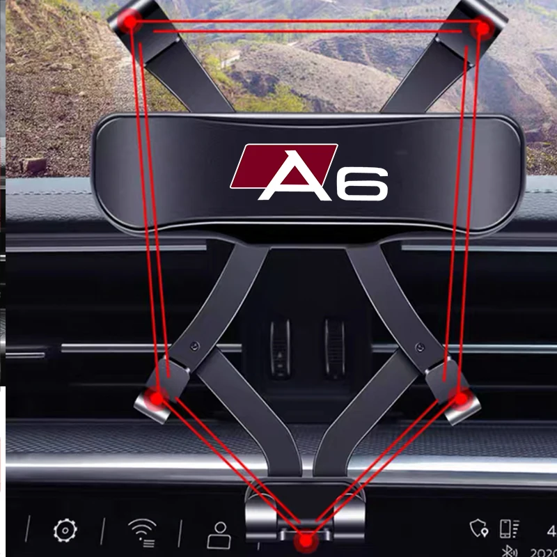 for audi a6 c8 4a2 4a5 2019 2021 accessories car mobile phone holder air vent outlet clip stand gps gravity navigation bracket free global shipping