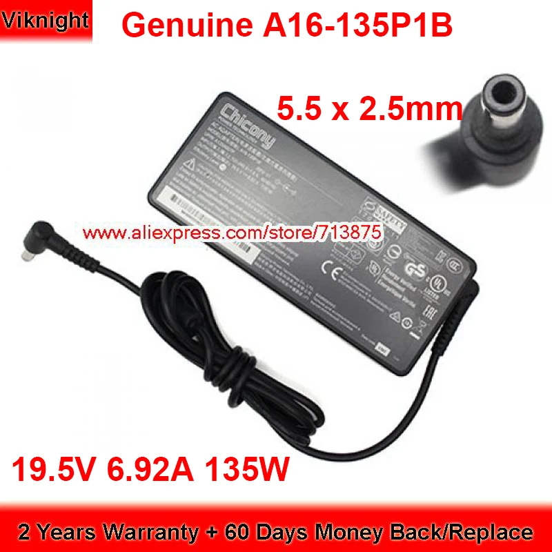 ac para Msi Chicônia Genuína Carregador A135a007p 19.5v 6.92a Adaptador Ms-16j9 Gl63 Gs63 7rd Discrição A16-135p1b 135w
