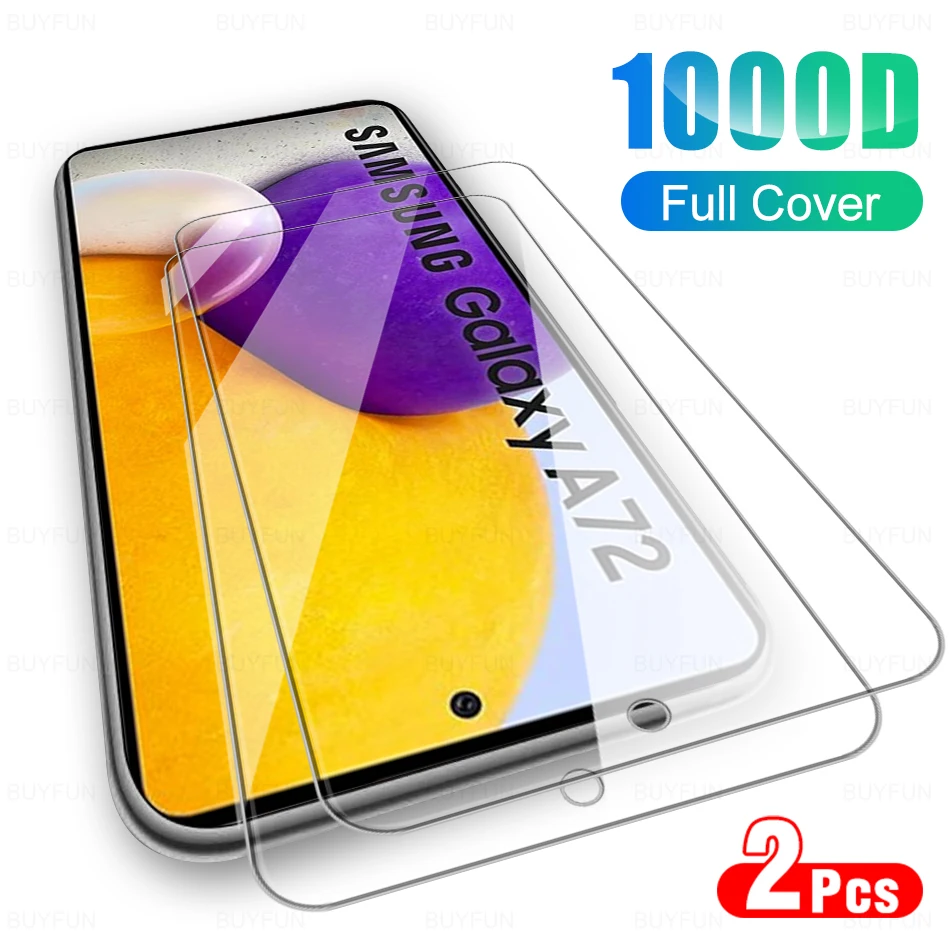 

2Pcs Glass For Samsung Galaxy A72 5G 4G A71 Sansung A 71 72 Screen Protector Cover Glas HD Protective Film On For 6.7" SM-A726B