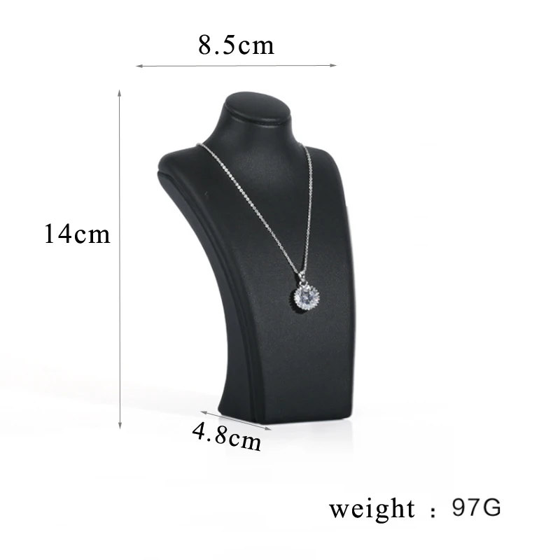 

High Quality Classic Leather black Portrait Hanging Neck Jewelry Stand Necklace Stand Model Display Stand Jewelry Photo Props