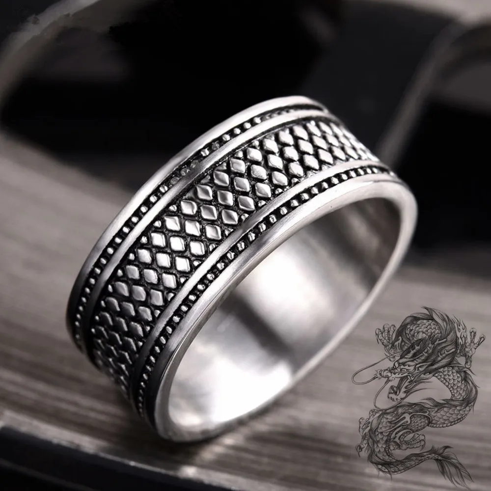 Fashion Dragon Scale Ring Titanium Steel Ring for Men Jewelry Party Ring