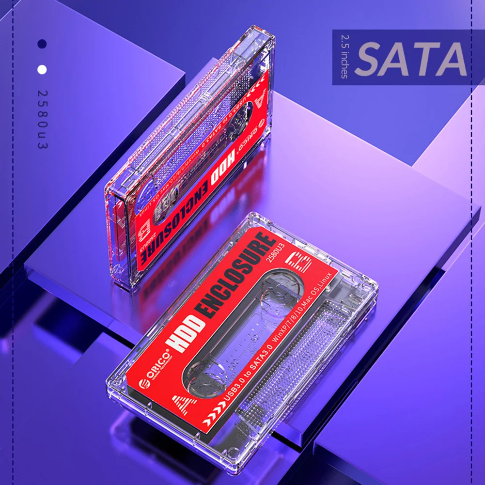 ORICO 2 5 дюймов прозрачный жесткий диск SSD чехол USB 3 0 на SATA корпус Поддержка 6 ТБ