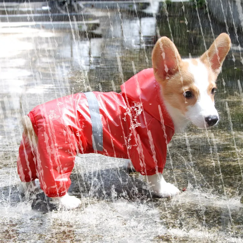 

Summer Outdoor Puppy Pet Rain Coat XS-2XL Hoody Waterproof Reflective Jackets PU Raincoat for Dogs Cat Apparel Clothes Wholesale