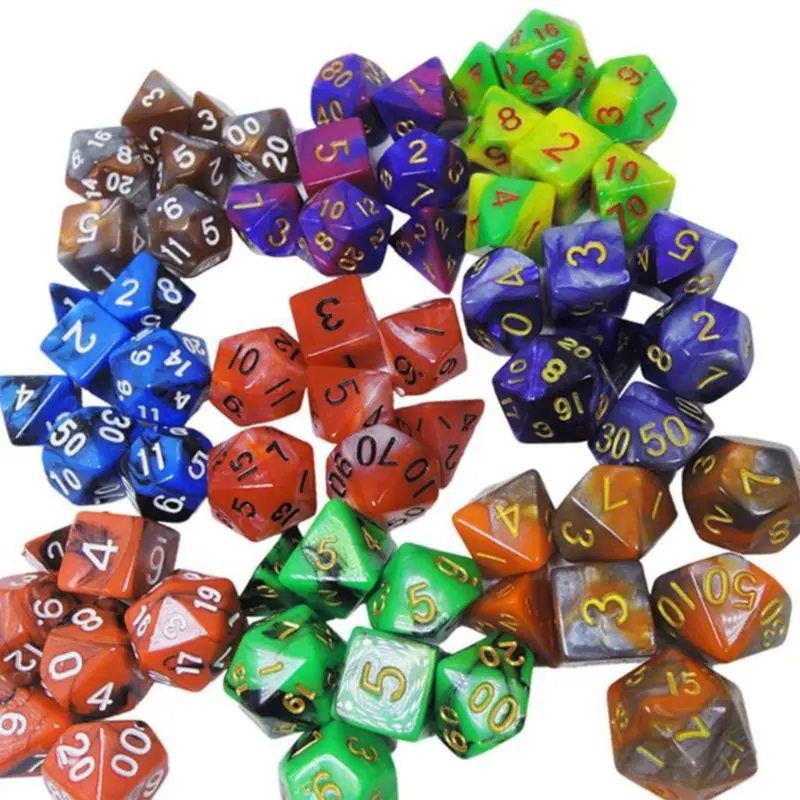 

8pcs/set DIY Crystal Epoxy Mold Dice Fillet Ring Digital Game Jewelry Silicone Mould