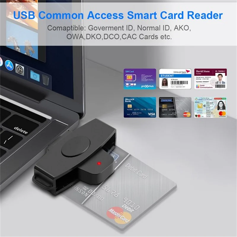 Устройство для чтения смарт-карт USB Type-C EMV электронное устройство карт памяти DNIE