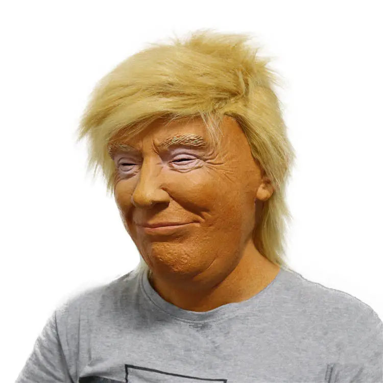 [Funny] Halloween Dress Latex Donald Trump Mask High Quality Rubber cosplay Costume party toy kids adult gift prank game | Игрушки и