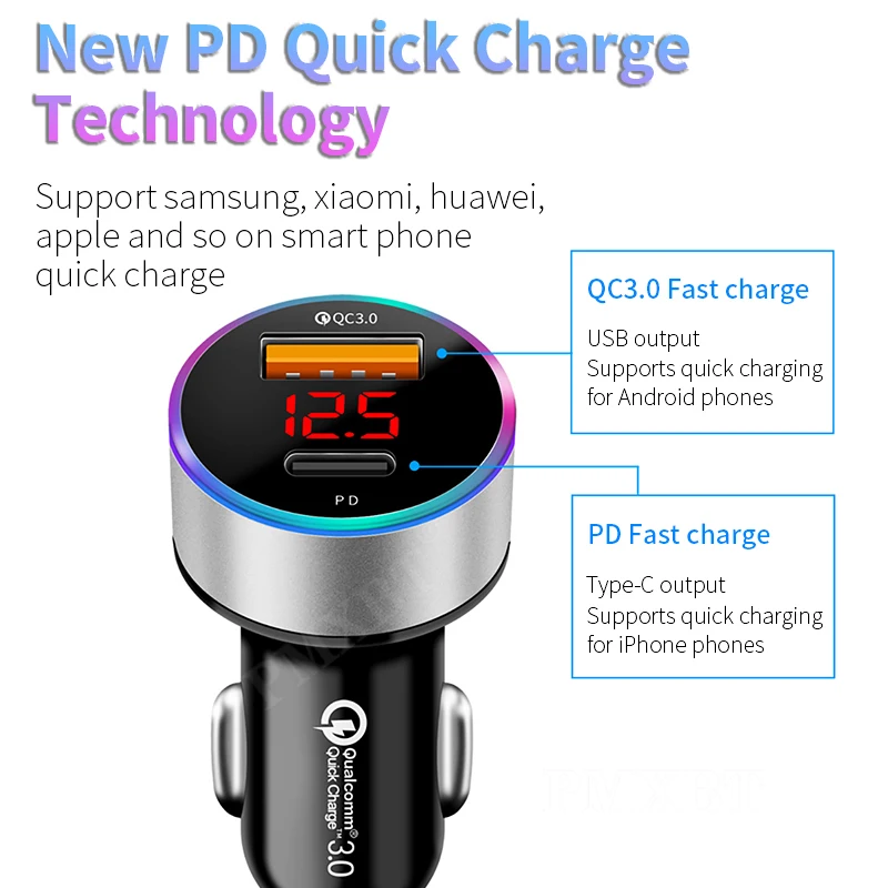 36 Вт USB Автомобильное зарядное устройство быстрой зарядки PD 3 0 Универсальный
