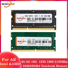 ОЗУ WAL RAM DDR3 DDR4 8 ГБ 4 ГБ 16 ГБ 32 ГБ память для ноутбука 1333 1600 2400 2666 3200 МГц Intel и AMD память для ноутбука 1,5 в
