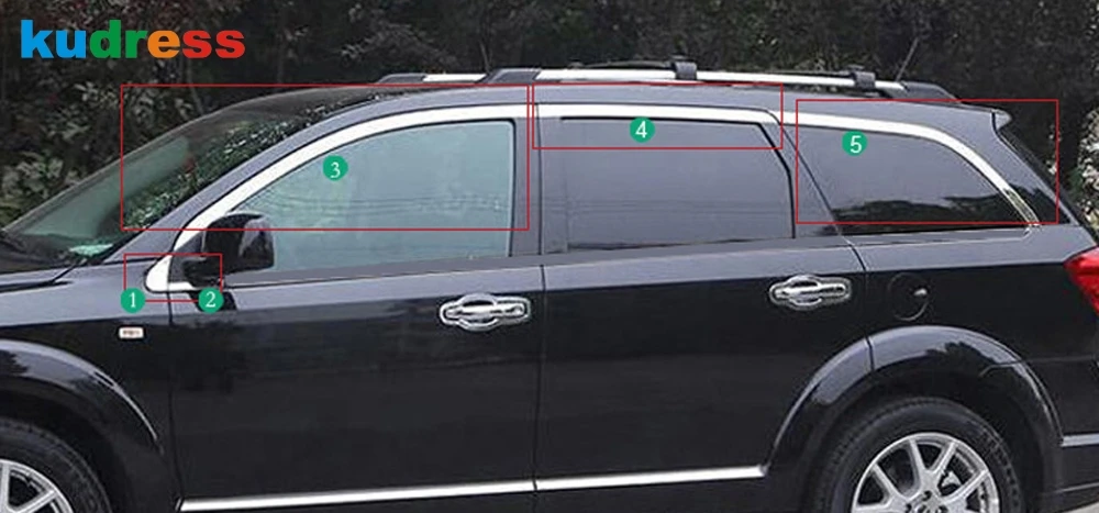 10 шт. накладки на верхнее окно автомобиля из нержавеющей стали для Dodge Journey Fiat Freemont