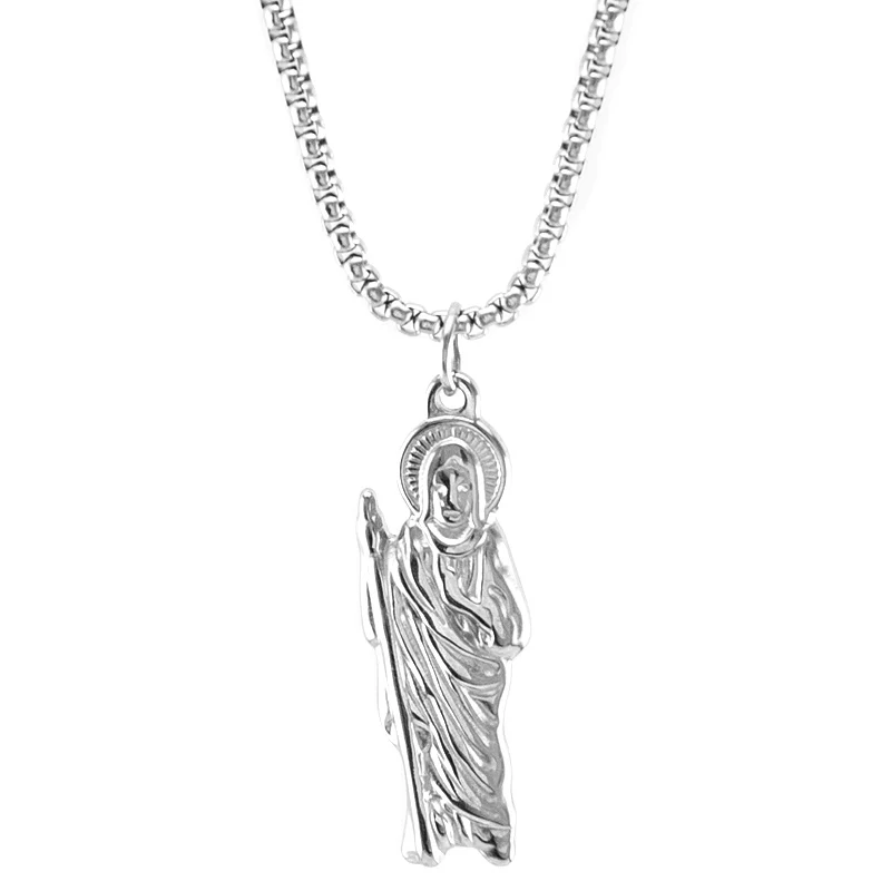 

Ожерелье из нержавеющей стали для мужчин и женщин, Шарм-чокер с цепочкой и коробочкой в стиле Сен-Джуд, таддеума, защиты Святой щиты