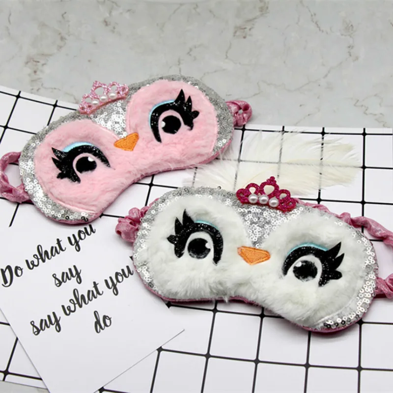 1 шт. мультяшная плюшевая маска для сна накладка на глаза в виде совы накладки