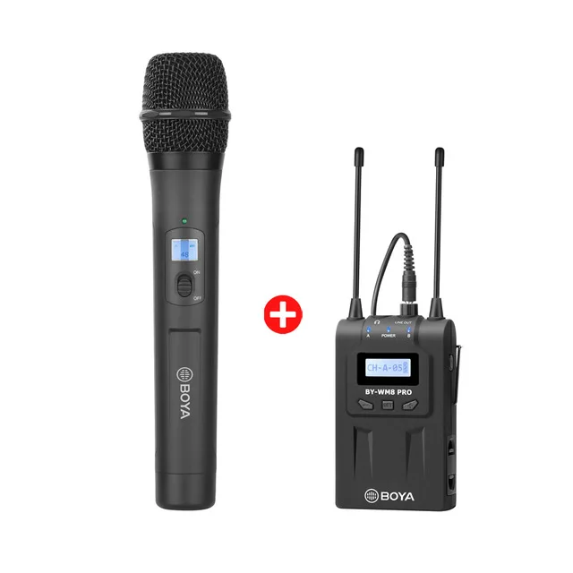 WHM8Pro and RX8 Pro BOYA BY-WHM8 Pro ручной микрофон UHF Беспроводной однонаправленный динамический микрофон передатчик для сценической пленки ENG BY-WM8 профессиональный приемник - Цвет: WHM8Pro and RX8 Pro