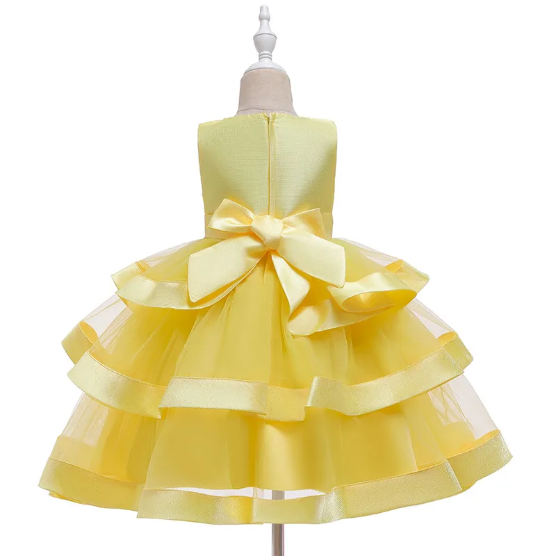 Flower Girls Dresses for Birthday Party Clothes Lace Pageant Baby Girls Sleeveless Princess Wedding Children Prom Gowns