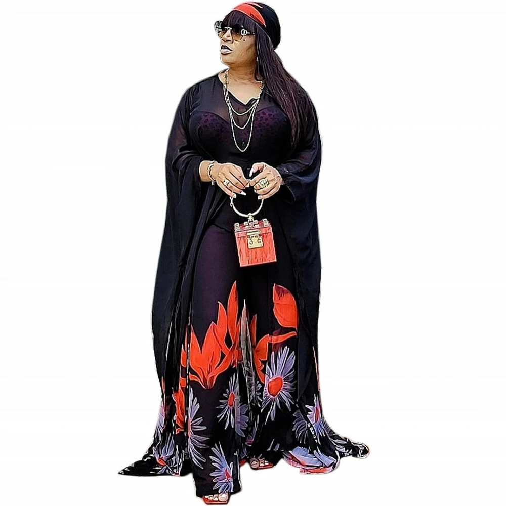 

Summer Clothes 2 Two Piece Set African Dresses For Women 2021 Dashiki Grand Boubou Robe Africaine Femme Dress Sets Pants Suits
