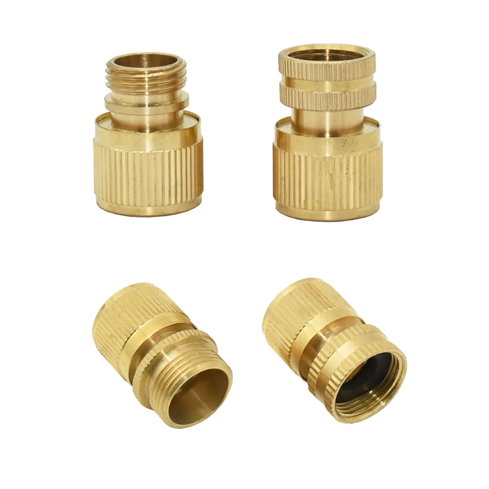 1pc Brass 1/2 3/4" Thread Quick Connector Garden Water Gun Connector Car Washing Machine Male/Female 1/2 3/4"  Tap adapter