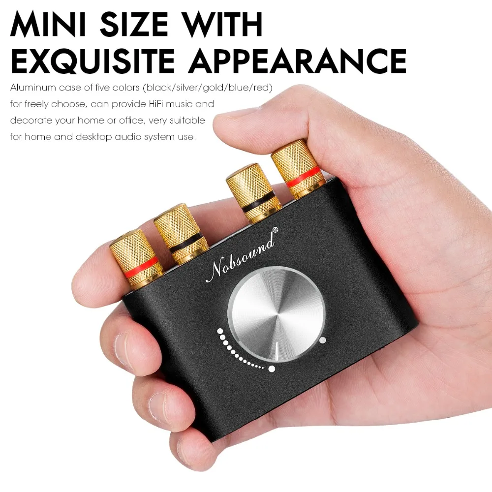 Nobsound Мини Bluetooth 5,0 цифровой усилитель Hifi стерео беспроводной аудио приемник усилитель мощности 50 Вт+ 50 Вт Автомобильные звуковые усилители