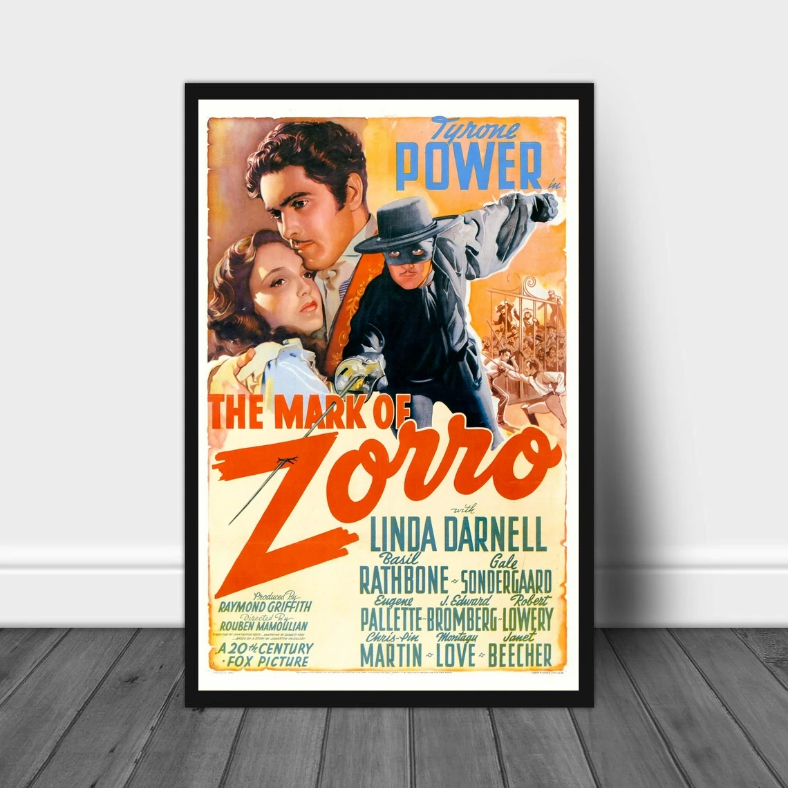 Постер по мотивам фильма Марк Зорро (1940) Брезентовая печать Оформление интерьера