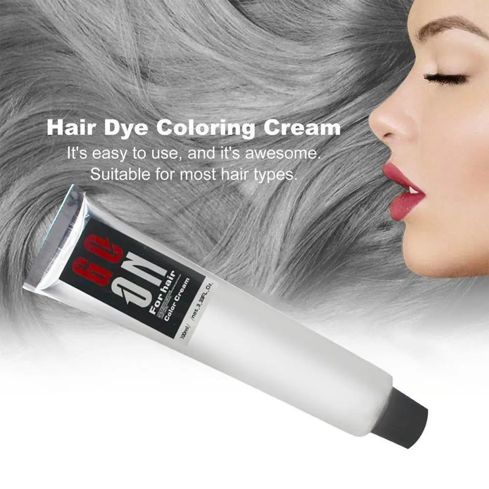 

Gray Hair Dye Cream Punk Style Nature Permanent Light Grey Silver Unisex Hair Dye Color Cream Cosmetic Beauty Hair Care