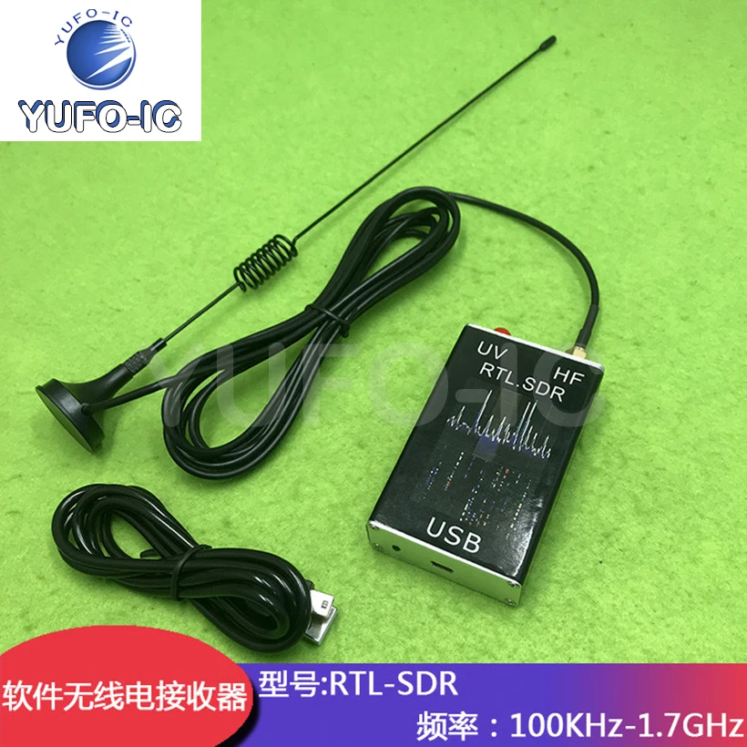 Бесплатная доставка, 1 шт., 100 кгц-1.7 ГГц, программно-определяемый радиоприемник, все диапазоны RTL-SDR, авиационный коротковолновый широкополосный приемник