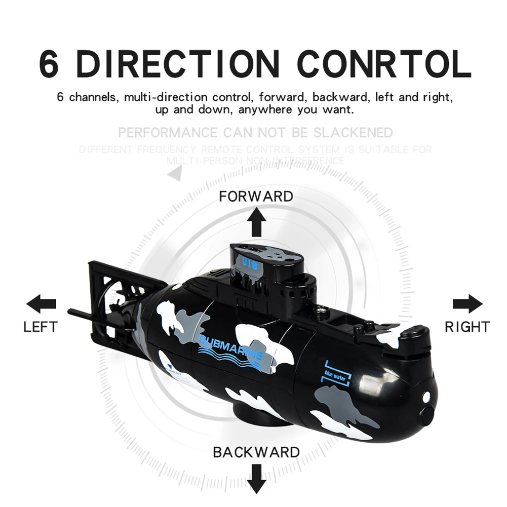 

Mini Remote Control Submarine Rechargeable Electric Toy Boat Professional Waterproof Simulated Submarine Ship For Kids & Adults