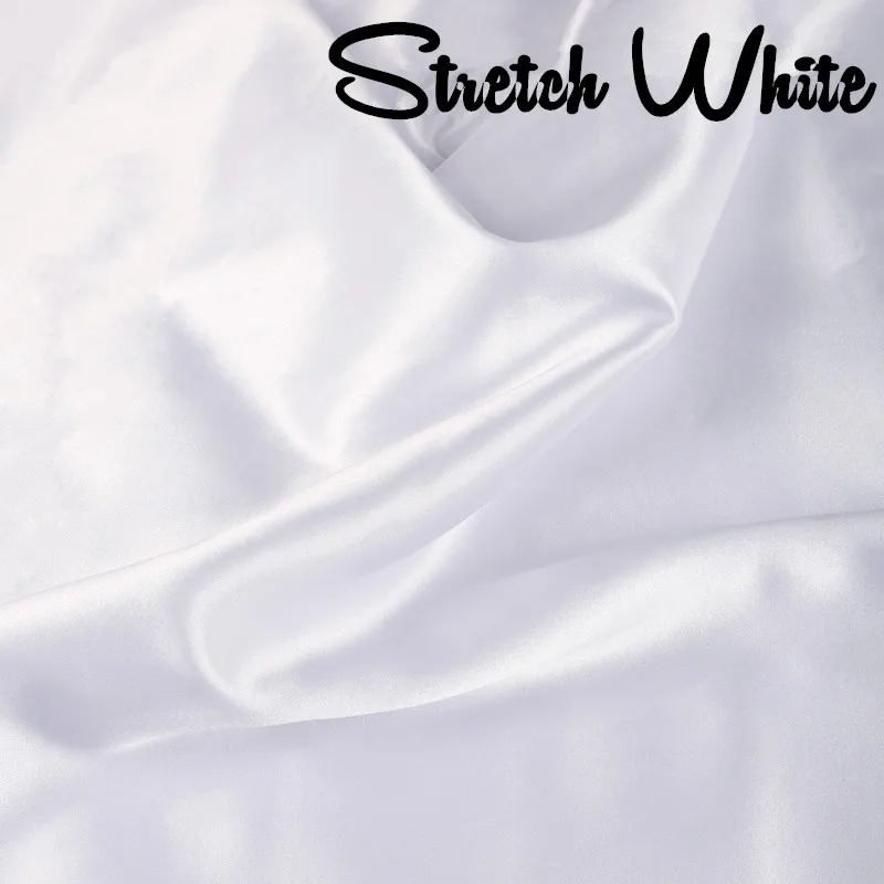Elastic White Эластичная атласная ткань шелк Cheongsam ткань атласная одежда юбка подкладка чистый цвет имитация шелка цвет Ding ткань - Цвет: Elastic White