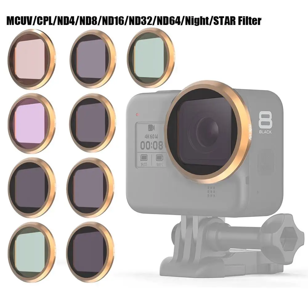 Фильтры для камеры MCUV CPL ND4 ND8 ND16 ND32 ND64 Ночная звезда фильтры GoPro Hero8 Black Action Camera Hero 8