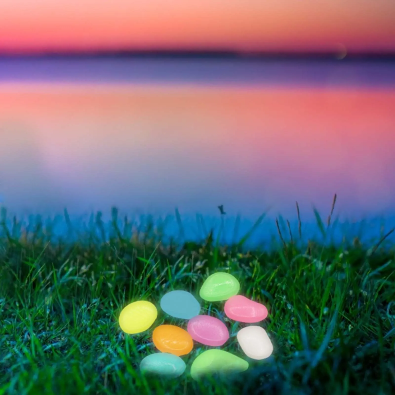 100 шт. сад светится в темноте светящаяся галька для дорожек растения аквариумные